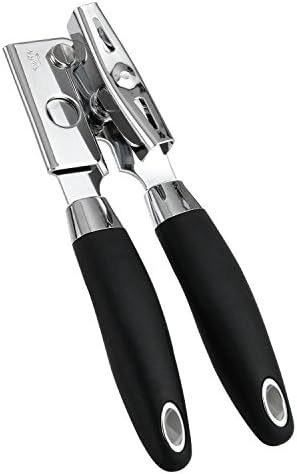 Solula Professional Stainless Steel Manual Can Opener, Open Can In Seconds, Long Handles For Saving Effort, Black