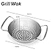 Extreme Salmon 3-Piece Mini Small Grill Topper Set, Heavy Duty Stainless Steel BBQ Grill Wok Grill Basket Grill Pan Set, Perfect for Grilling Vegetable, Diced Meat, Seafood and More