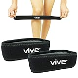 Vive Knee Band [Pair] - Patella Tendon Strap Stabilizer Brace for Runner & Jumper Exercise - Tendinitis, ACL, Ligament Pain Relief Treatment - Athletic Shock Support Pad - Compression Patellar Brace