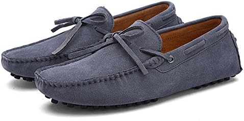 Yuanli's Men's Suede Leather Slip-On Loafers Casual Driving Moccasin Flats Shoes Gray