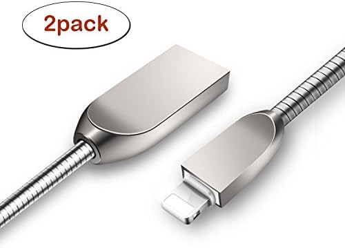 Iphone Charger Cable,Seekermaker 2pack 3ft iphone Charging Lightning Cable, Fast Charging Zinc Alloy Spring Charging Cable For iphone 7 7s plus 6 6s 6plus 5 5s SE ipod ipad Mini Air and more