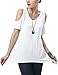 Urban CoCo Women's Vogue Shoulder Off Wide Hem Design Top Shirt - Large - White