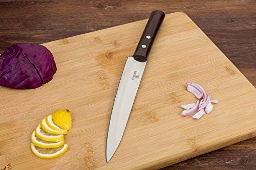 Professional Sashimi Sushi Knife,2/3 Tang Unbroken Soufull Japanese Surgical Grade stainless steel,325mm with Razor Sharp Blade, Gray Leather Wooden Handle with Double Riveted-Durable with Gift Box - Thumbnail 7
