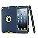 Ipad Mini Case, H&T(TM) Unique Silicone Design Soft Ipad Mini 3 In1 Hybrid Shockproof Protective Cover Case for Apple Ipad Mini 3/ 2/ 1 (Dark blue)