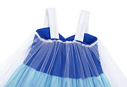 Cotrio Elsa Dress Baby Girls Princess Dresses Toddler Kids Halloween Costumes Outfits Child Themed Birthday Party Fancy Clothes with Cape Size 3T (2-3 Years, Blue, 100)