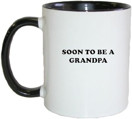 Mashed Mugs - Soon To Be A Grandpa (Black Print) - Coffee Cup/Tea Mug (White/Black)