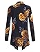 BIADANI Women's Open Front Lightweight Cardigan Floral Print 61047 Mustard X-Large