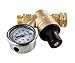 Santu Water Pressure Regulator,RV Water Pressure Reducer with Guage,Brass Material,Lead-free Adjustable (With Oil)