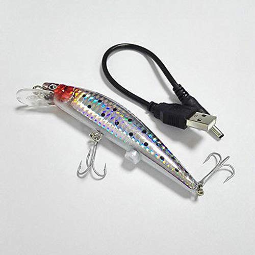 Juemenzhe Bass Fishing Lures,Twitching Lures Rechargeable LED Baits Freshwater and Saltwater,Minnow Jerkbait Crankbait (Best Bass Fishing Electronics)