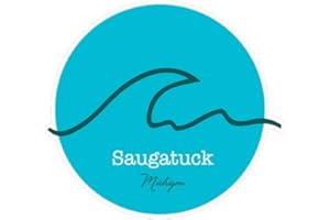 Squiddy Saugatuck Michigan Wave - Vinyl Sticker for Car, Laptop, Notebook (4" high)