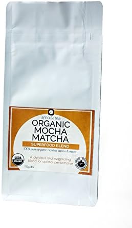 ORGANIC SUPERFOOD MOCHA MATCHA LATTE MIX by AMODA - SMOOTHIE BOOSTER – SUPERFOOD POWDER - Maca Powder, Matcha Tea, Cacao, Raw Vanilla, Coconut Sugar, Vegan, Gluten-free, Dairy-free , Smoothie Mix 8oz