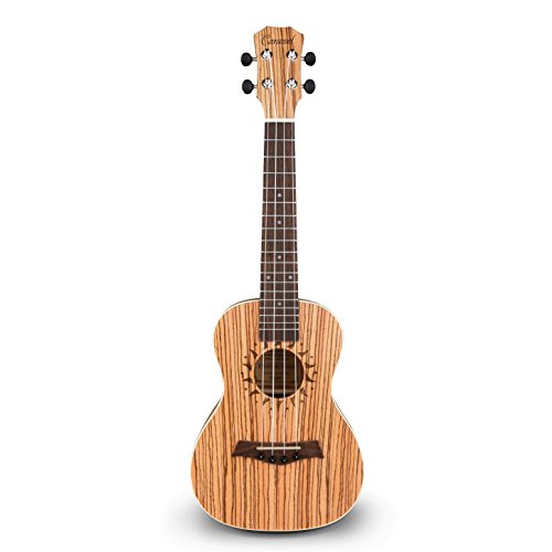 Caramel CC102A Zebra Wood Concert Acoustic Ukulele With Truss Rod
