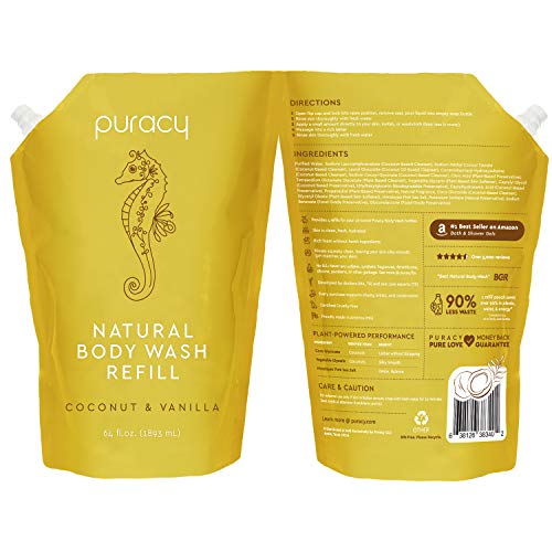 Puracy Awake Body Wash Refill Perfect Skin, Pure Ingredients 98.6