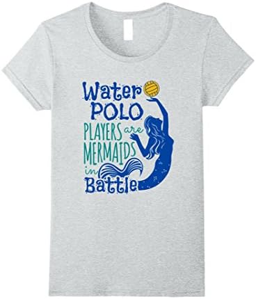 Womens Water Polo Design Gifts Girls T-Shirt Mermaids In Battle Large Heather Grey
