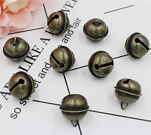 Maydahui 50PCS Vintage Jingle Bell 1 Inches Antique Decorative Tone Copper Bell for Pet Dog Cat Pendants Christmas Tree Crafts Decoration
