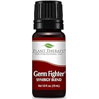 Germ Fighter Synergy Essential Oil Blend. 10 ml. 100% Pure, Undiluted, Therapeutic Grade. (Blend of: Lemon, Clove Bud, Cinnamon Cassia, Eucalyptus, and Rosemary)