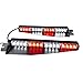 32LED 32W LED Lightbar Visor Light Windshield Emergency Hazard Warning Strobe Beacon Split Mount Deck Dash Lamp(Red White&Red White)