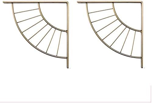 WaiMin 2 Pack Shelf Support Wall Fixed Wall Frame Simple Triangle Partition Plate Bracket Bearing Weight Tripod Shelf Gold WaiMin (Size : 150mm)