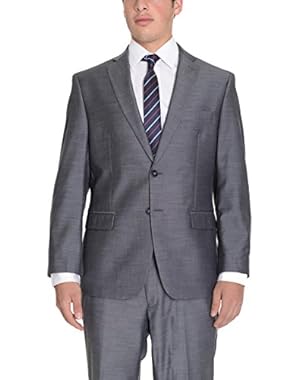 Calvin Klein Steel Slim Fit Gray Textured Two Button Suit