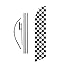 Checkered Black and White Advertising Feather Banner Swooper Flag Sign with Flag Pole Kit and Ground Stake