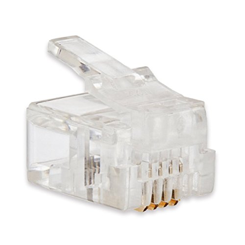 DCFun 6P4C Telephone Plug RJ11 Modular Phone Cable Connector - 200 Pack