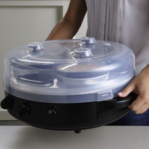 CrockPot SCRTD305BS 1Quart Triple Dipper Food Warmer with Portable