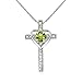 Sterling Silver Gem Cross Heart Pendant Necklace for Girls, Teens or Women