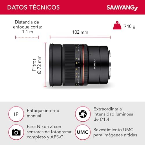 SA3702 - Objetivo MF para cámara Nikon Z (85 mm, F1.4) negro