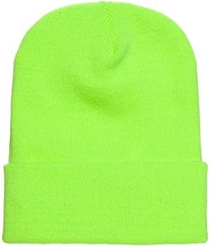 Cuffed Knit Beanie Cap By Flexfit (Safety Green)