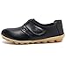 CIOR Women's Genuine Leather Loafers Casual Moccasin Driving Shoes Indoor Flat Slip-on Slippers,M915,Black,42