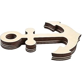 12 Pack Unfinished Wooden Anchors for Crafts, Nautical Wood Cutouts for DIY Projects, Home Decor (11.6 x 8.8 Inches) 41jfAZJv6vS