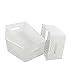 Hommp 4-Pack Plastic Storage Bin, Stackable Pantry Organizer Bins, White