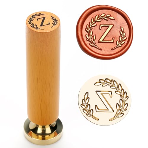 YOLAKIS Botanical Alphabet Z Wax Seal Stamp with Initial Wood Handle Vintage Floral Leaves Brass Wax Stamp Head Ideal for Wedding Invites Gift Wrapping Envelopes & Christmas Cards Decor-Letter Z at Amazon