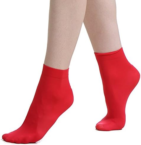 Ankle High Socks - 6 Pairs of 40 Denier Opaque Semi Sheer Premium Quality Anklets with Soft Comfort Top - Made in Europe'
