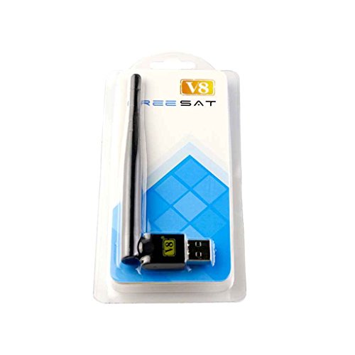 Stevlogs Freesat USB WiFi with Antenna for Freesat V7 V8 Series Digital Satellite Receivers/TV Set Top Box Stable Signal