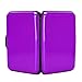 ELFISH RFID Blocking Credit Card Protector Aluminum ID Case Hard Shell Business Card Holders Metal Wallet for Men or Women (Aluminum, Purple)