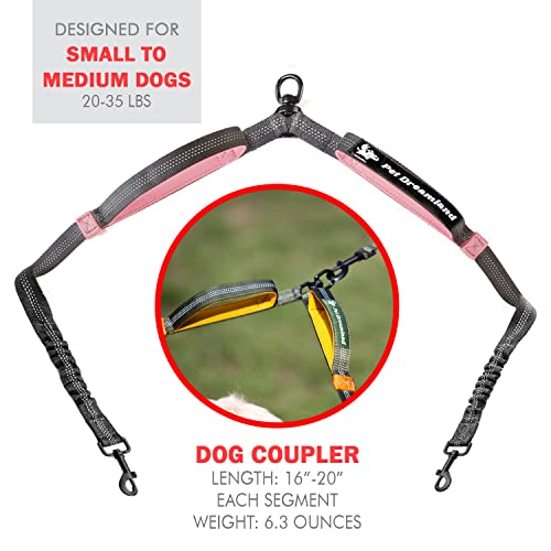 Pet Dreamland Dog Coupler 360 Leash Splitter for Two Small to Medium