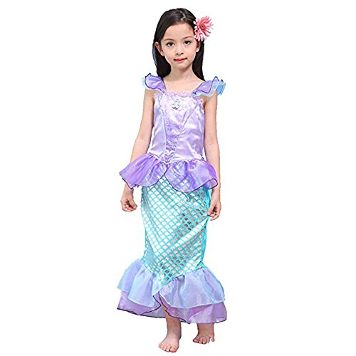Anbaby Girl's Little Mermaid Princess Party Dress Costume