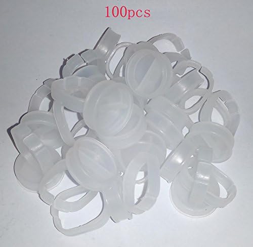 VdieoPUP(TM) Large Size Disposable Glue Holder Rings Eyebrow Makeup Tattoo ink Pigments Well Holder Tools (Pack of 100)