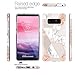 JIAXIUFEN Sparkle Glitter Shiny Rose Gold Metallic Marble Design Clear Bumper TPU Soft Rubber Silicone Cover Phone Case for Samsung Galaxy Note 8