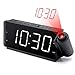 DreamSky Projection Alarm Clock Radio with USB Charging Port and FM Radio, 2 Inches Large Led Number Display with Dimmer, Snooze, Sleep Timer,12 Hr Display, Plug in Clock.