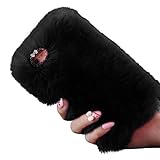 iPhone 6/ 6S Case, DaySeventh Warm Fluffy Villi Fur Plush Wool Bling Case Cover Skin For iPhone 6/ 6S 4.7inch (Black)