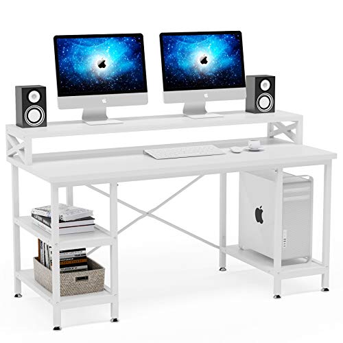 Tribesigns Computer Desk with Storage Shelves, 55 inch Large Modern