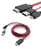 Foseal 6.5 Feet Micro USB to HDMI Cable MHL to HDMI 1080P HDTV Adapter Cable Cord for Samsung Galaxy S5, S4, S3, Note 3, Note 2 (NOT for Tab 3 7.0, Note 10.1, Note 3 N9008V