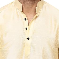 Veera Paridhaan Men Silk Plain Chinese Collar Kurta