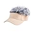 Flair Hair Mens - Visor Cap Fake Hair Wig Novelty Gift With Red & Brown Hair