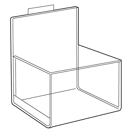 ExecuSystems Slatwall Acrylic Hosiery and Merchandise Bin 7.75 Inches Wide x 4.75 Inches Deep x 4.5 Inches High Front for Retail Display