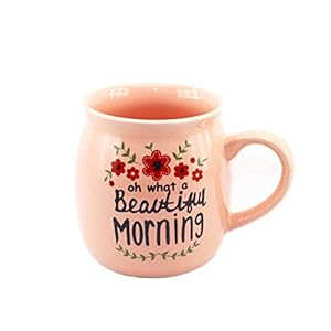 FIRECLAY Ceramic Printed Mugs Baby Pink, 330 ml, Set of 1. (Beautiful Morning)