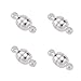 Pandahall 100 Sets Round Oval Brass Magnetic Clasps for Bracelet Making, Nickel Free, 11x5mm (Silver)