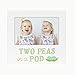 Pearhead Two Peas In A Pod Photo Frame, Baby Keepsake, Newborn Nursery Decor, Gift For New And Expecting Parents, White